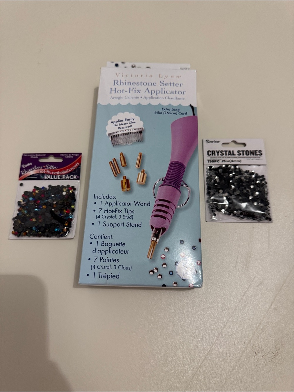 Victoria Lynn Rhinestone Setter Hot-Fix Applicator - Lavender and Black Accents